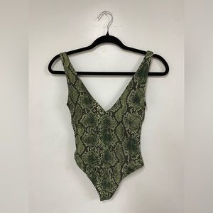 Aritzia Babaton Contour Bodysuit in Snake Print